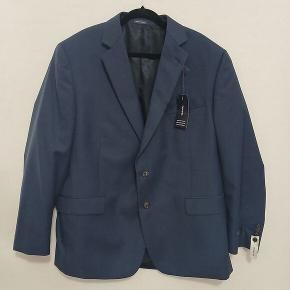 NEW Stafford Travel Stretch Blazer Navy Men 46R Classic Fit Sport Coat #630